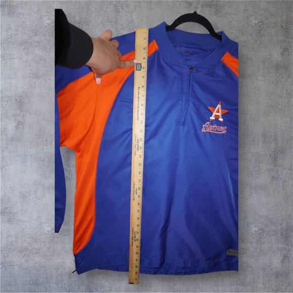 Boombah Houston Astros Pullover Jacket Adult – Blue Orange 1/4 Zip Warm-Up - Picture 13 of 15
